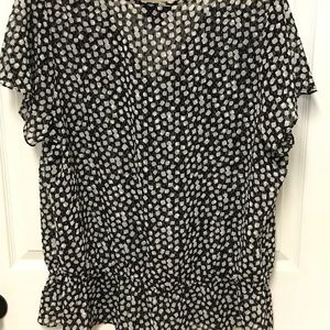 Lane Bryant Polka Dot Ruffle Top 18/20w